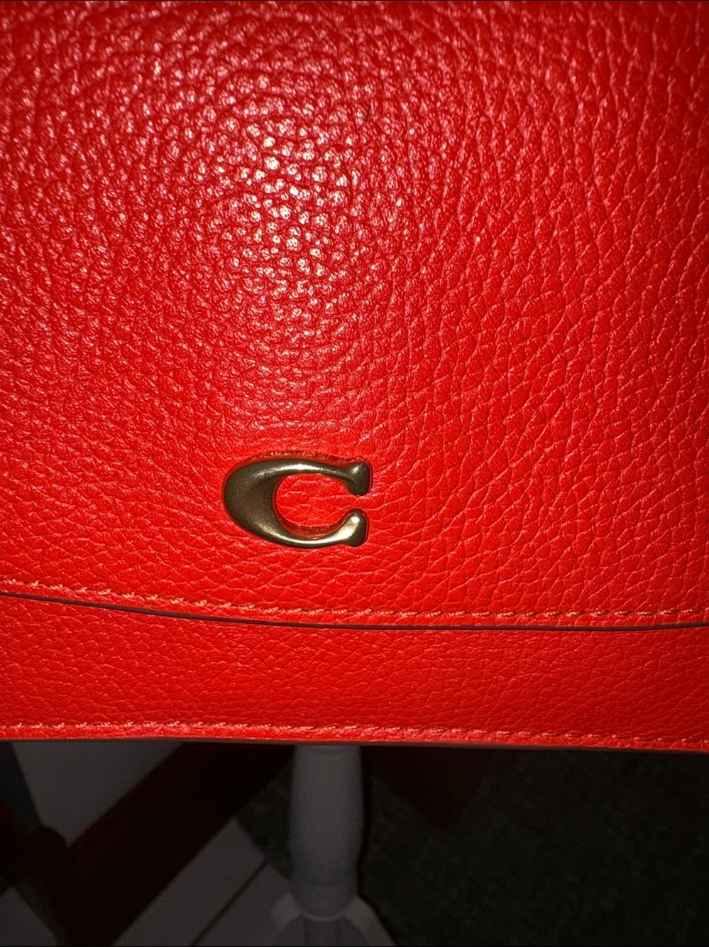 Coach Hayden Leather Crossbody bag Clutch Orange  exterior slip pocket  like new